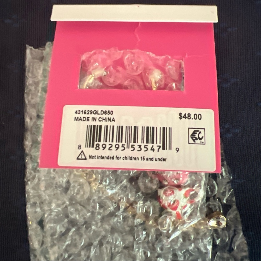 Betsey Johnson Womens Tea Party Mismatched Earrings Pink One Size - Picture 4 of 7